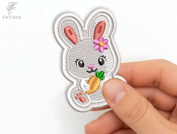 Download Cute Bunny Patch Embroidery Design - Patch Collection