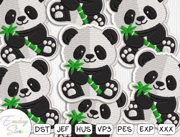 Download Cute Panda Patch Embroidery Design - Patch Collection