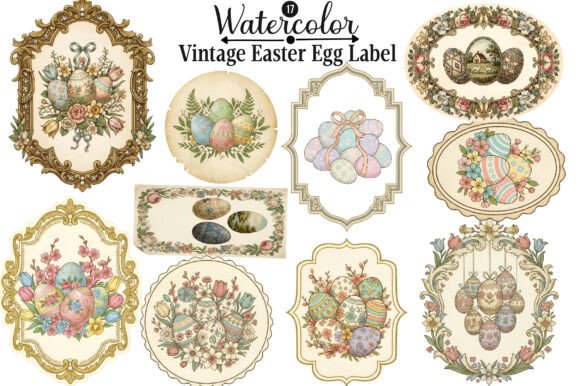 Download Vintage Easter Egg Label - Vintage easter Collection