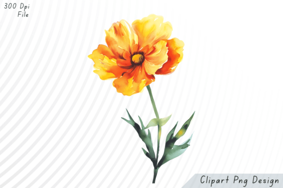 Download Watercolor Orange Yellow Flower PNG Clip - Flower png Collection