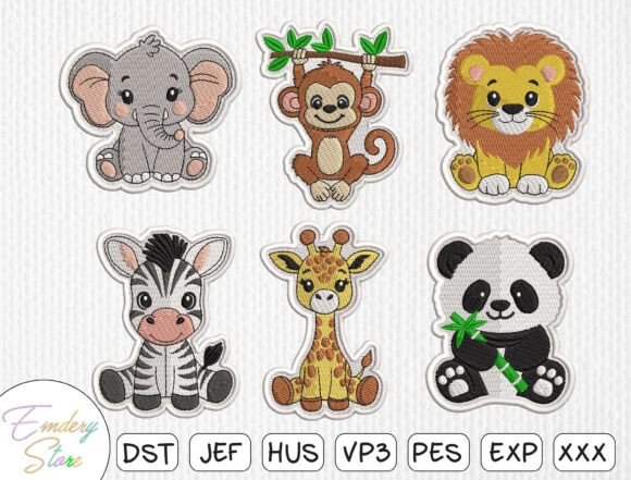 Download Cute Animals Embroidered Patch Set - Premium Bundle