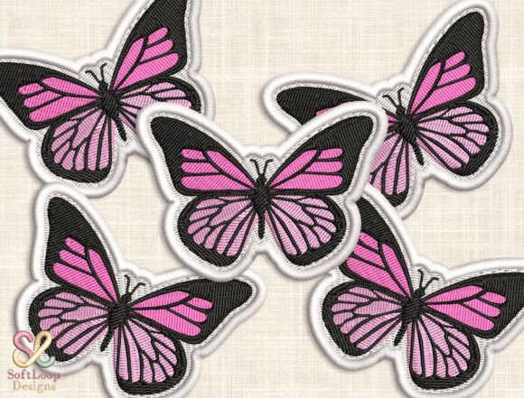 Download PINK BUTTERFLY Patch Embroidery Design - Patch Collection