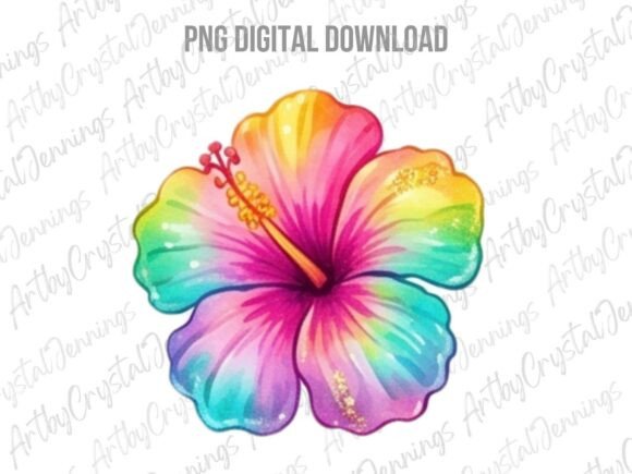 Download Rainbow Hibiscus Flower PNG - Flower png Collection