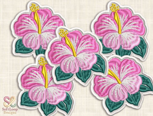 Download PINK HIBISCUS Patch Embroidery Design - Patch Collection