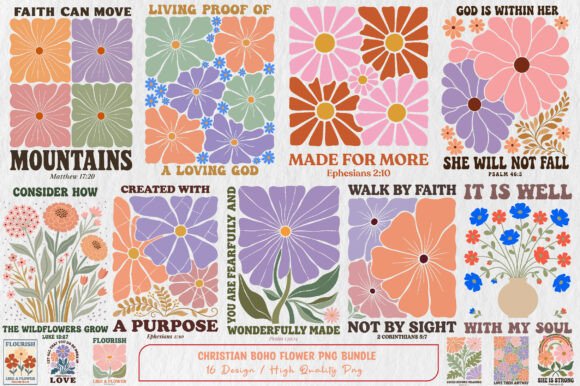 Download Christian Boho Flower Png Bundle - Flower png Collection