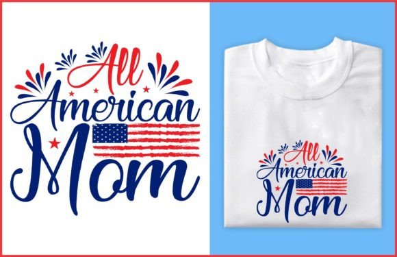Download USA American Mom Illustration T-shirt - Mom illustration Collection
