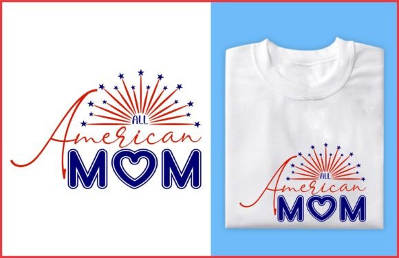 Download USA American Mom Illustration T-shirt - Mom illustration Collection