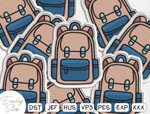 Download Cute Student Bag Patch Embroidery File - Premium Resources