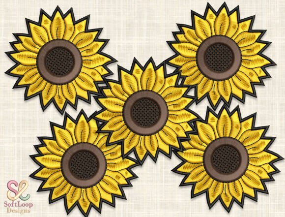 Download SUNFLOWER Patch Embroidery Design - Patch Collection
