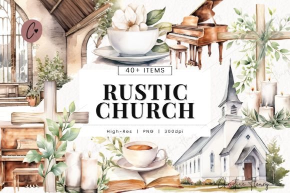 Download Watercolor Rustic Church Bundle Clipart - Church Collection