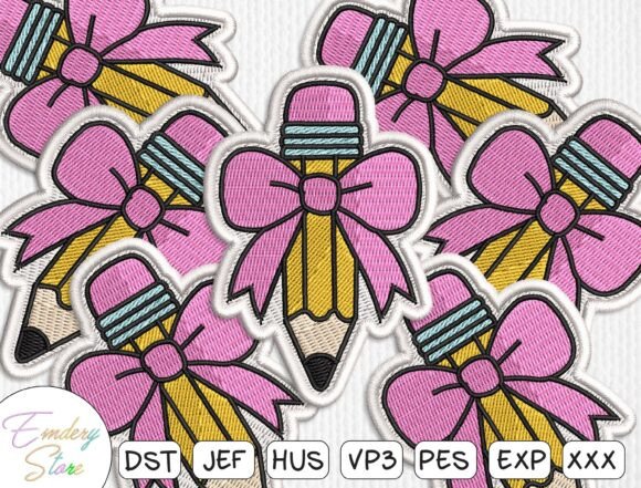 Download School Supplies Patch Embroidery File - Premium Resources