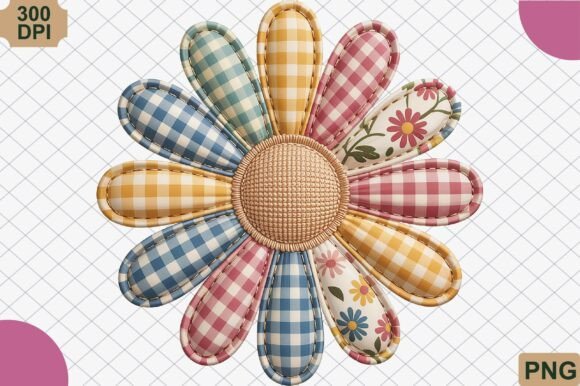 Download Patchwork Daisy Summer Flower PNG - Flower png Collection