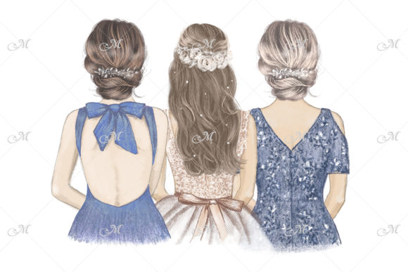 Download Bride with Her Sister &amp; Mom Illustration - Mom illustration Collection