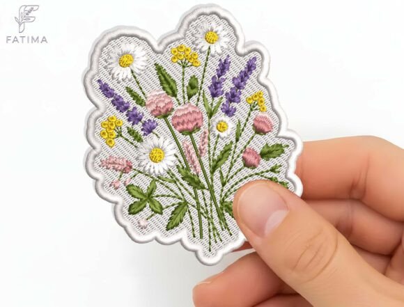 Download Wildflower Bouquet Patch Embroidery File - Patch Collection